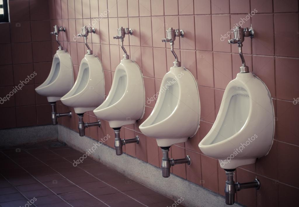 Many Urinal In The Men S Room Tone Vintage Stock Photo