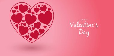 Kalp Balonları ve Bulutları ile Sevgililer Günü indirimi. Kağıt kesim stili. Duvar kağıtları, el ilanları, davetiyeler, posterler, broşürler, afişler için kullanılabilir. Vektör illüstrasyonu.