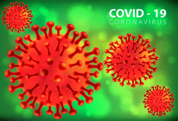 코로나 바이러스 Covid 의학은 분리되었다 병원체인 호흡기 인플루엔자와 공생하는 바이러스 — 스톡 벡터