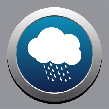 Yağmur Simgesi gri arkaplanda izole edildi.