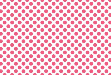 Beyaz ve pembe benekli, pürüzsüz desen. Masa örtüleri, elbiseler, gömlekler, elbiseler, kağıt, yatak örtüleri, yorganlar ve diğer tekstil ürünleri için. Vektör arkaplanı.