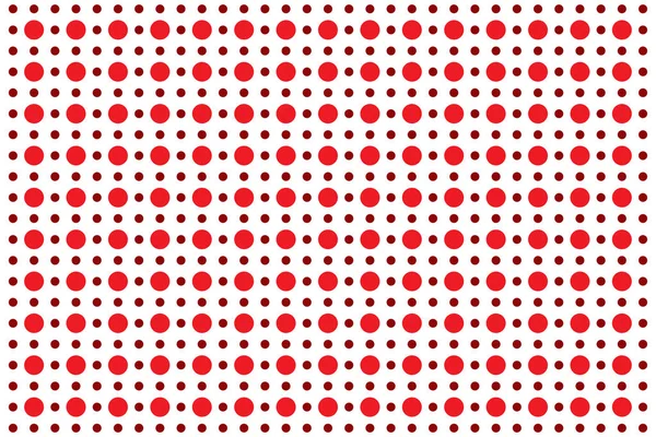 白と赤のポルカドットシームレスなパターン テーブルクロス シャツ ドレス キルト およびその他の繊維製品用 ベクトル背景 — ストックベクタ