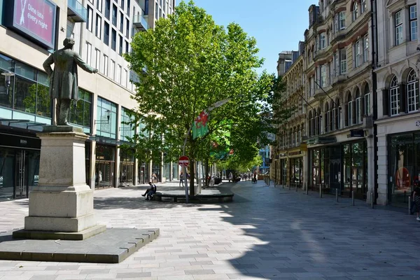 Paesaggio Urbano Covid Cardiff City Centre Lockdown Cardiff City Centre — Foto Stock