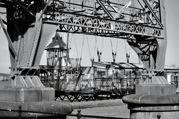 Newport Transporter Bridge Costruito Nel 1902 Attraversa Fiume Usk Newport — Foto Stock