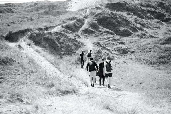 Dune Sabbia Merthyr Mawr Riserva Naturale Più Piccoli Divertono Incontrarsi — Foto Stock