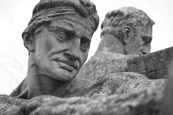 Cardiff País Gales Abril 2021 Close Historic Group Public Sculptures — Fotografia de Stock