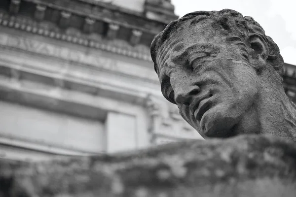 Cardiff País Gales Abril 2021 Close Historic Group Public Sculptures — Fotografia de Stock