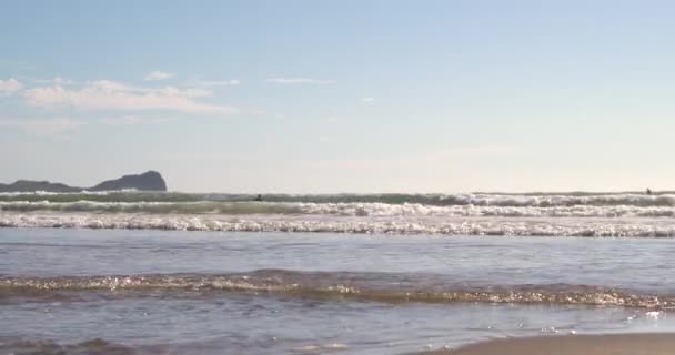 Llangennith Великий Пляж Півострові Гауер Південний Західний Уельс Сонце Сходить — стокове відео