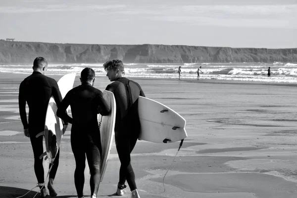 Llangennith Gower Yarımadası Swansea Galler Kamp Alanları Plaj Arabalarıyla Açık — Stok fotoğraf