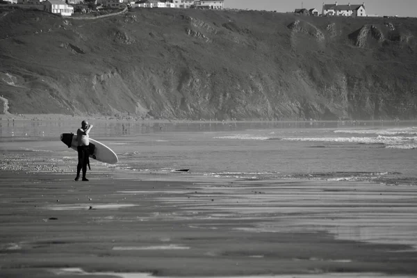 Llangennith Gower Yarımadası Swansea Galler Kamp Alanları Plaj Arabalarıyla Açık — Stok fotoğraf