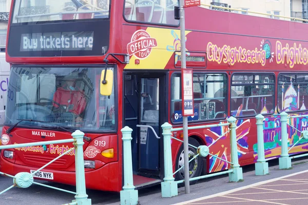 Brighton Sussex Inghilterra Luglio 2021 Gli Autobus Turistici Due Piani — Foto Stock