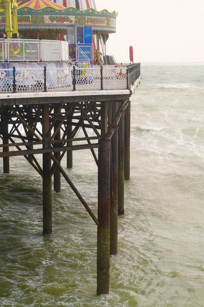 Brighton Pier Γνωστή Και Παλάτι Pier Ένα Δημοφιλές Τουριστικό Αξιοθέατο — Φωτογραφία Αρχείου