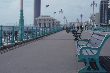 The promenade in Brighton is lined with traditional victorian railings. Attractions include the British Airways Viewing Tower at West Beach which offer tourists a panoramic view of the town clipart