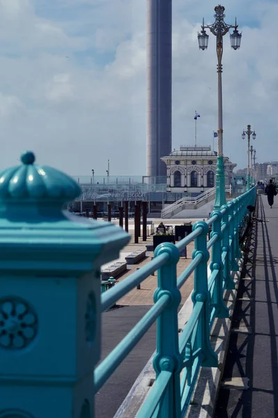 Die Promenade Brighton Ist Mit Traditionellen Viktorianischen Geländern Gesäumt Den — Stockfoto