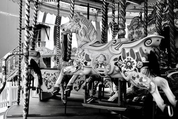 All Rides Closed Due Gale Force Winds Rough Seas Carousels — Stock Photo, Image