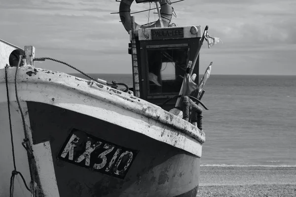 Hastings Sussex Inghilterra Luglio 2021 Barche Pesca Dai Colori Vivaci — Foto Stock