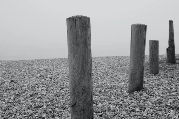 Paisaje Borroso Brumoso Frente Mar Stade Hastings East Sussex Inglaterra —  Fotos de Stock