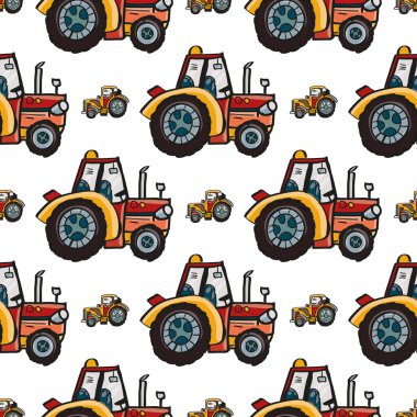 Traktörler ile çizilmiş desen el 