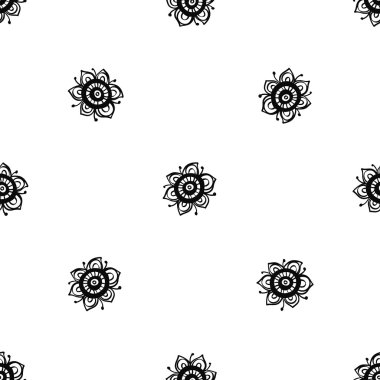 El çizimi çiçek deseni