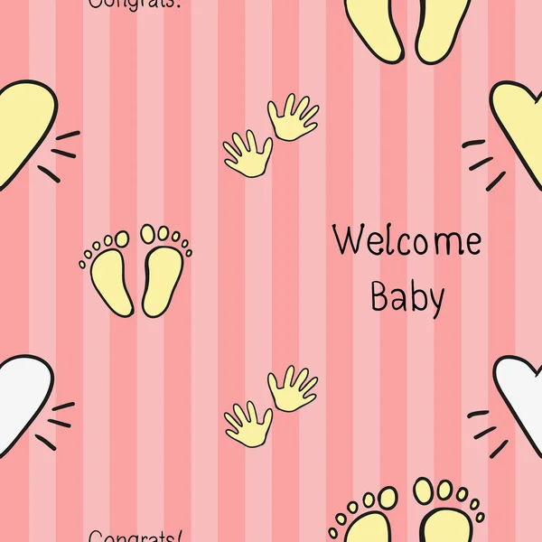 Annonce carte bébé fille nouveau-né — Image vectorielle