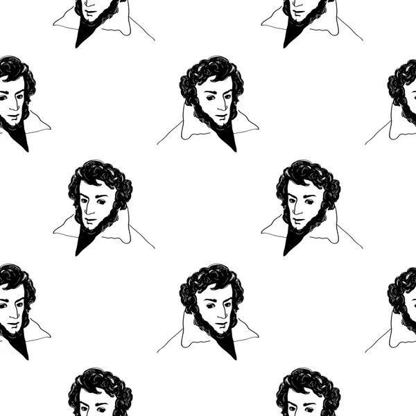 Patrón sin costuras alexander pushkin — Vector de stock