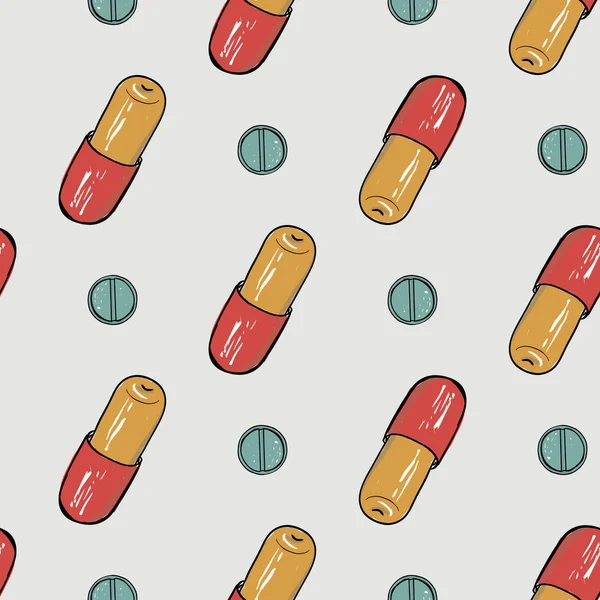 Modèle médical avec des pilules — Image vectorielle