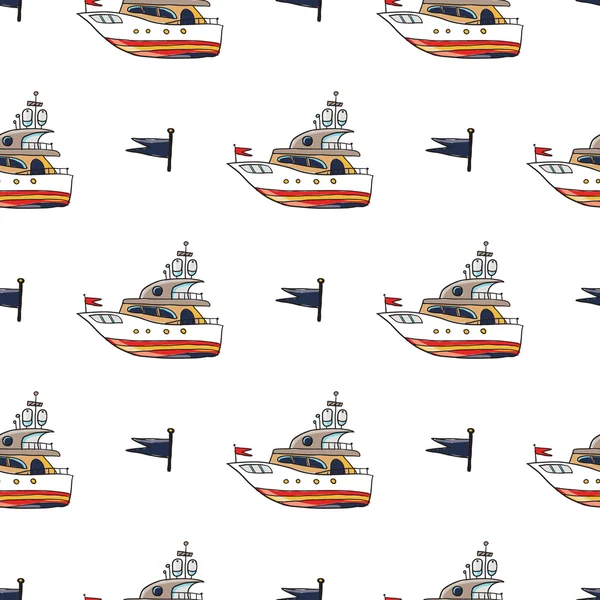 Wzór morskie z łodzi — Wektor stockowy
