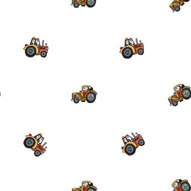 Traktörler ile çizilmiş desen el 