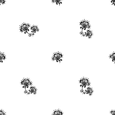 El çizimi çiçek deseni