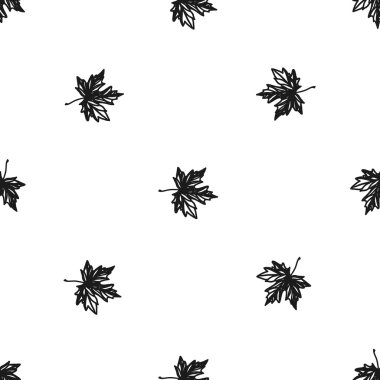 akçaağaç yaprakları doodle desen