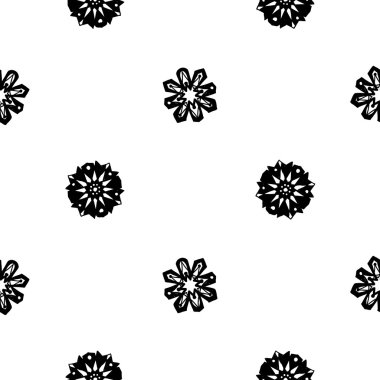 El çizimi çiçek deseni