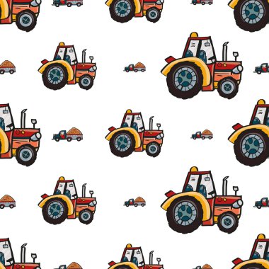Traktörler ile çizilmiş desen el 