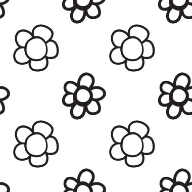 El çizimi çiçek deseni