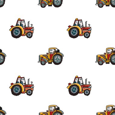 Traktörler ile çizilmiş desen el 