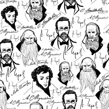 literature authors pattern clipart