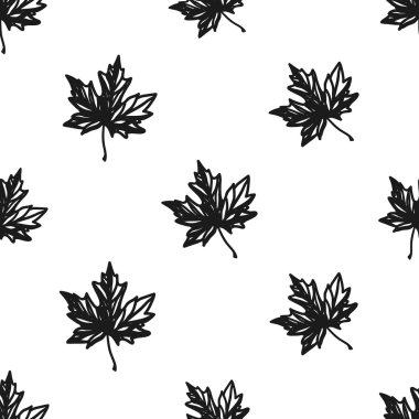 akçaağaç yaprakları doodle desen