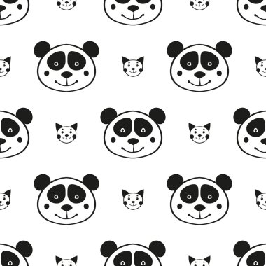 Kedi ve Panda deseni