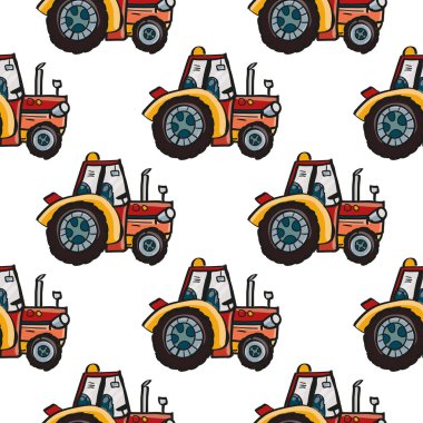 Traktörler ile çizilmiş desen el 