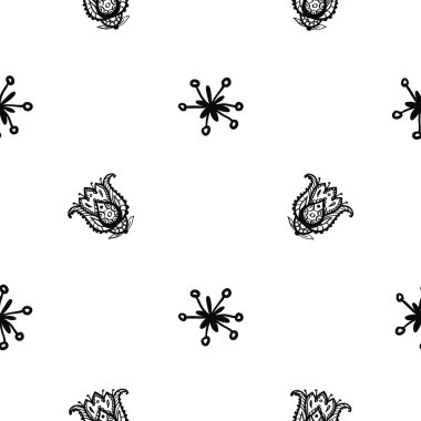 El çizimi çiçek deseni