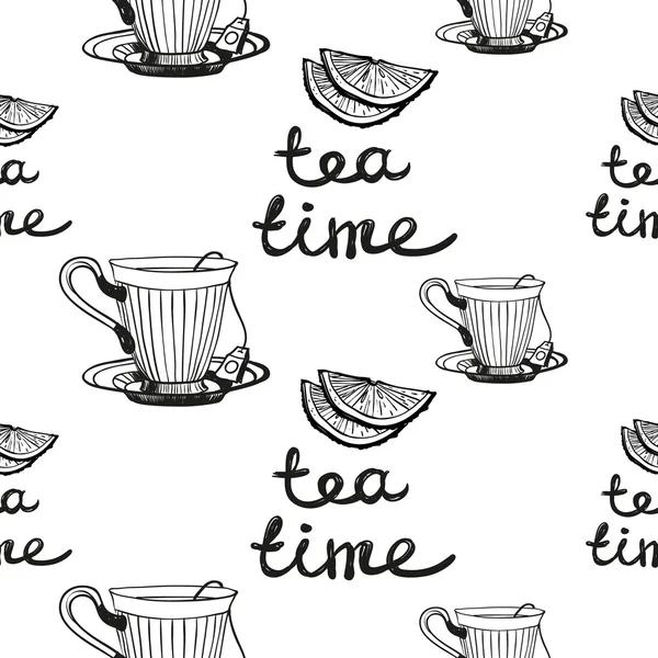 Tazas de té fondo — Vector de stock