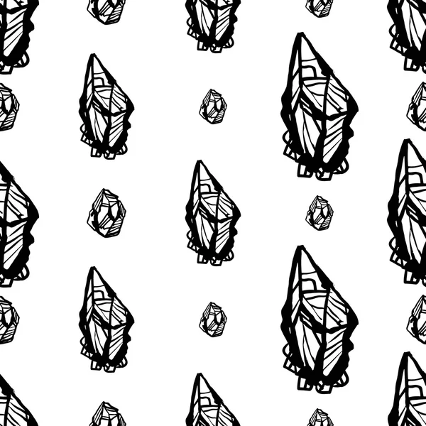 Piedras de cristal patrón sin costura — Vector de stock