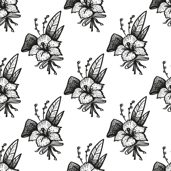 Modèle floral dessiné à la main — Image vectorielle