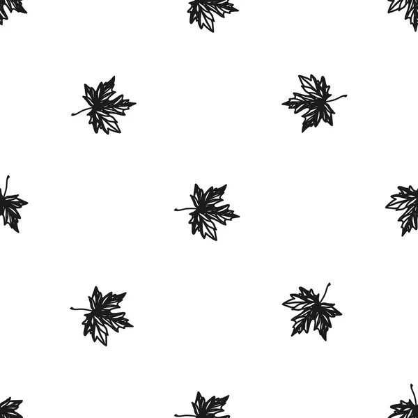 Doodle μοτίβο Φύλλα σφενδάμου — Διανυσματικό Αρχείο