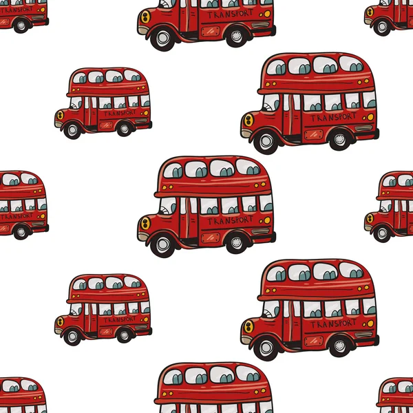 Patrón de autobuses de dibujos animados — Vector de stock