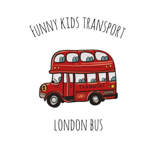 Transport enfants drôles : bus Londres — Image vectorielle