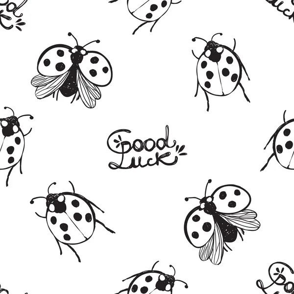 Ladybugs χωρίς ραφή πρότυπο — Διανυσματικό Αρχείο
