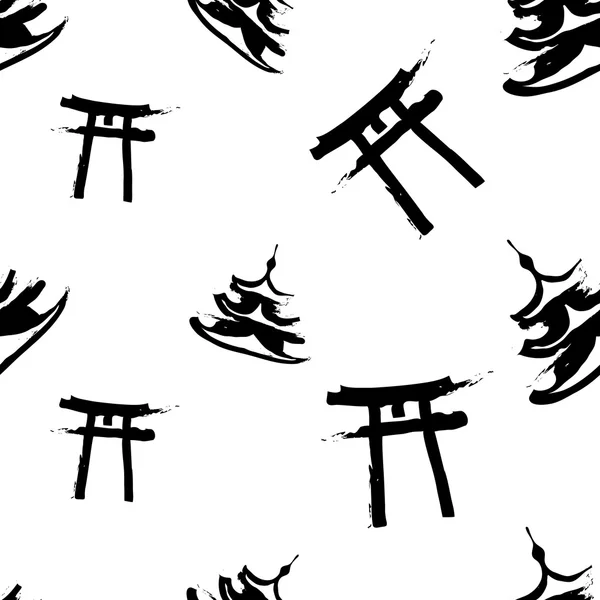 Cartoon Japanse patroon — Stockvector