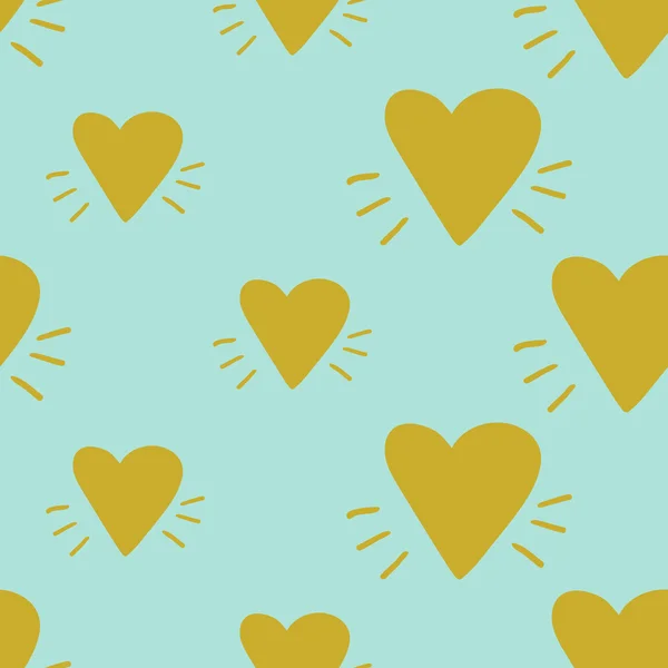 Lindo patrón de dibujos animados corazones amarillos — Archivo Imágenes Vectoriales