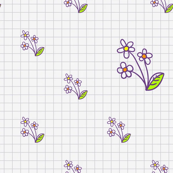 Patrón floral dibujado a mano — Vector de stock