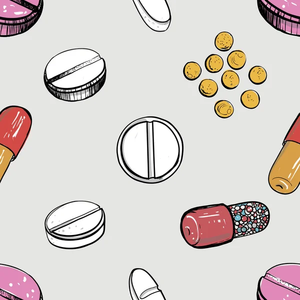 Modèle médical avec des pilules — Image vectorielle